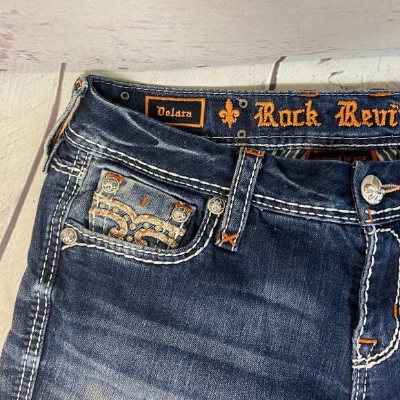 Rock Revival Women's Jeans Delara Curvy Crop Size 27 (28 x 24) Mid Rise - Picture 7 of 11